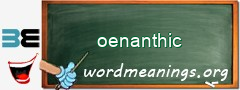 WordMeaning blackboard for oenanthic
